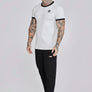 SikSilk - Ribbed Ringer T-Shirt - White